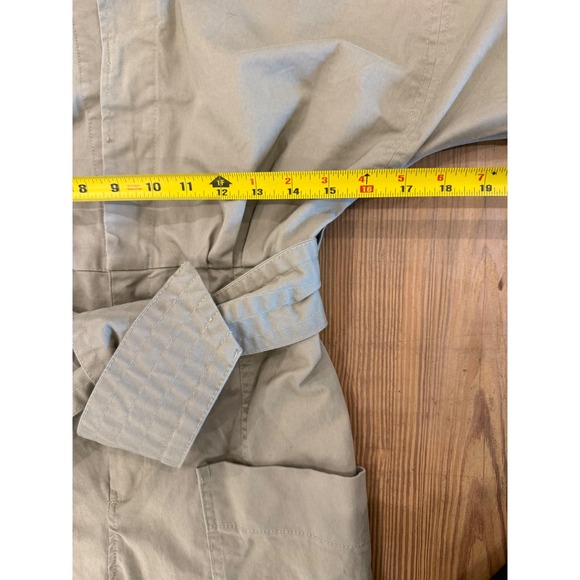 ZARA Utility Jumpsuit Khaki Wide Leg Belted Button Detail Women's Size S - Picture 6 of 8